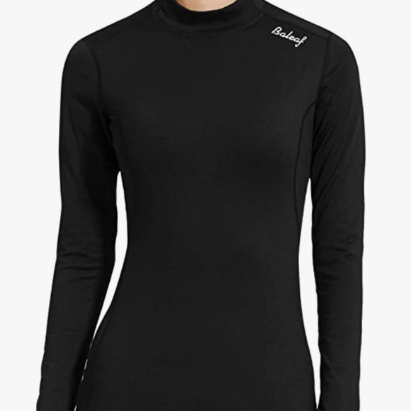BALEAF Women's Fleece Thermal Mock Neck Long Sleeve Running Shirt XL - Picture 2 of 8